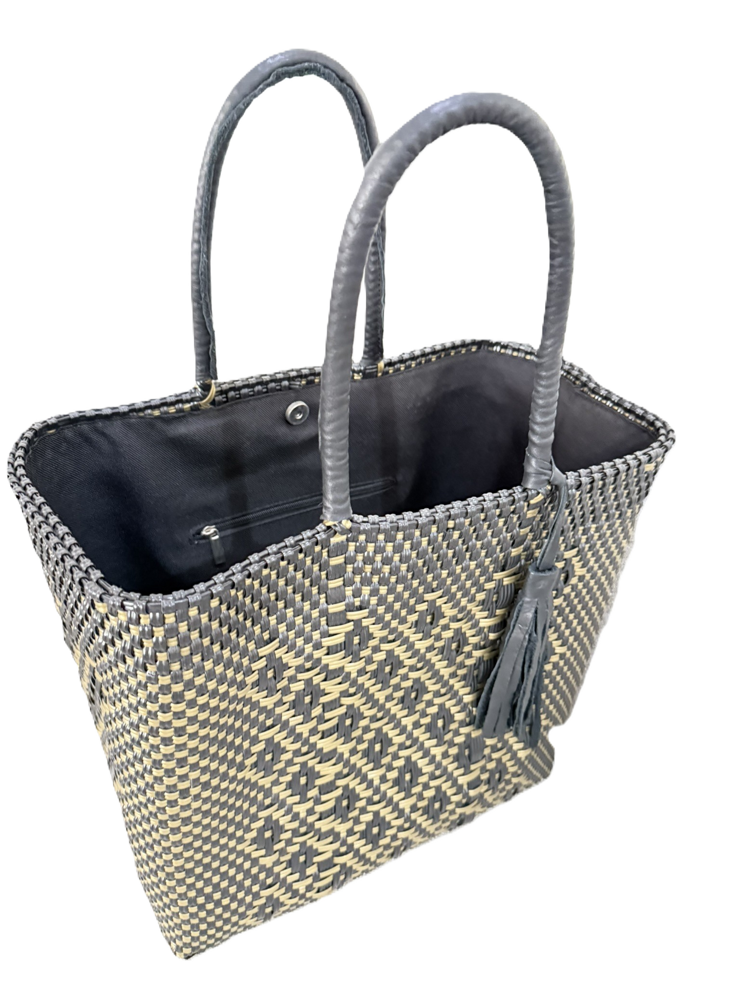 Bolsa Dorada con asas de piel S