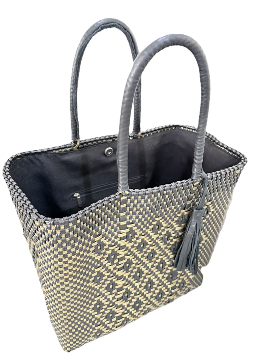 Bolsa Dorada con asas de piel S