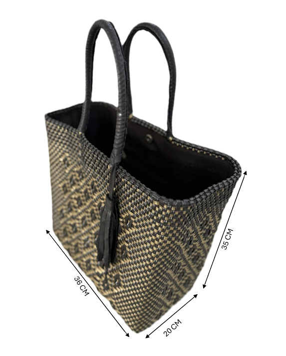 Bolsa Dorada con asas de piel S