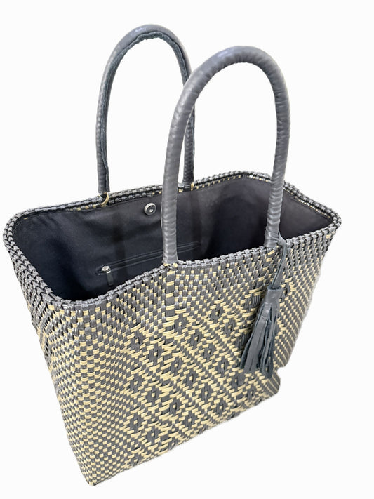 Bolsa Dorada con asas de piel S