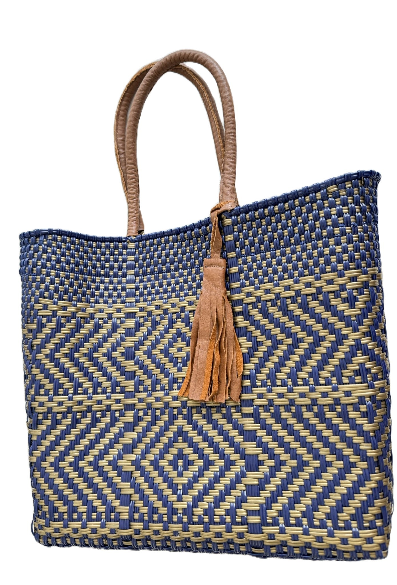 Bolsa Dorada con asas de piel S