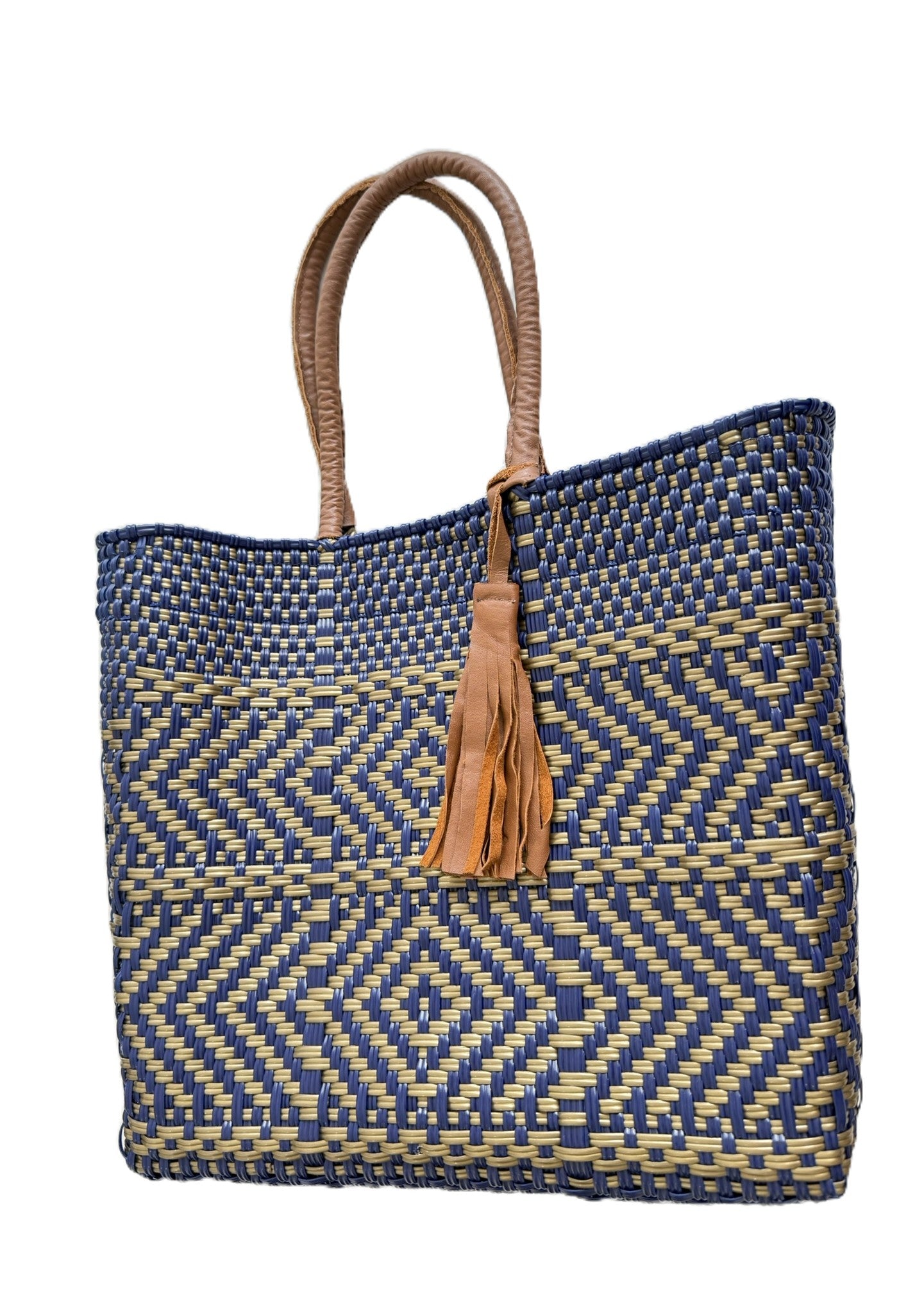 Bolsa Dorada con asas de piel S